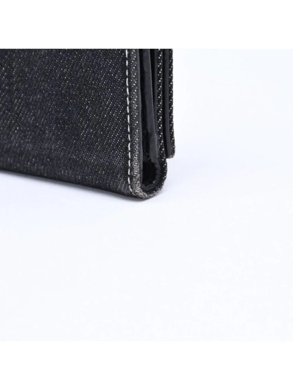Dior Logo Button Bifold Wallet Denim Black Gray